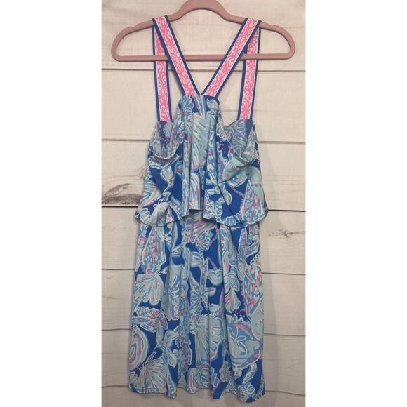 Lilly Pulitzer Dresses & Skirts - Lilly Pulitzer Dress Size Large Blue White Pink Preppy Beachy